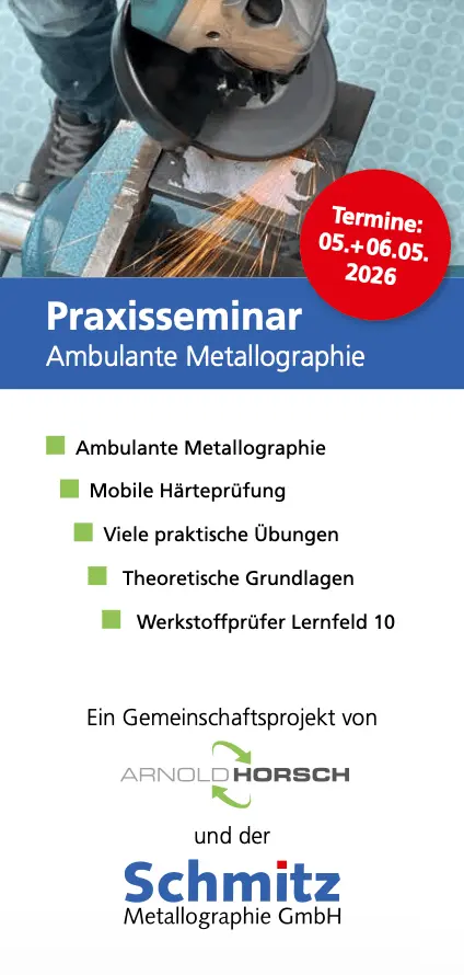 Abbildung des Flyers für das Seminar Praxisseminar: Ambulante Metallographie
